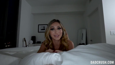 Stunning blonde model Ana Rose is enjoying intensive sex in the bed