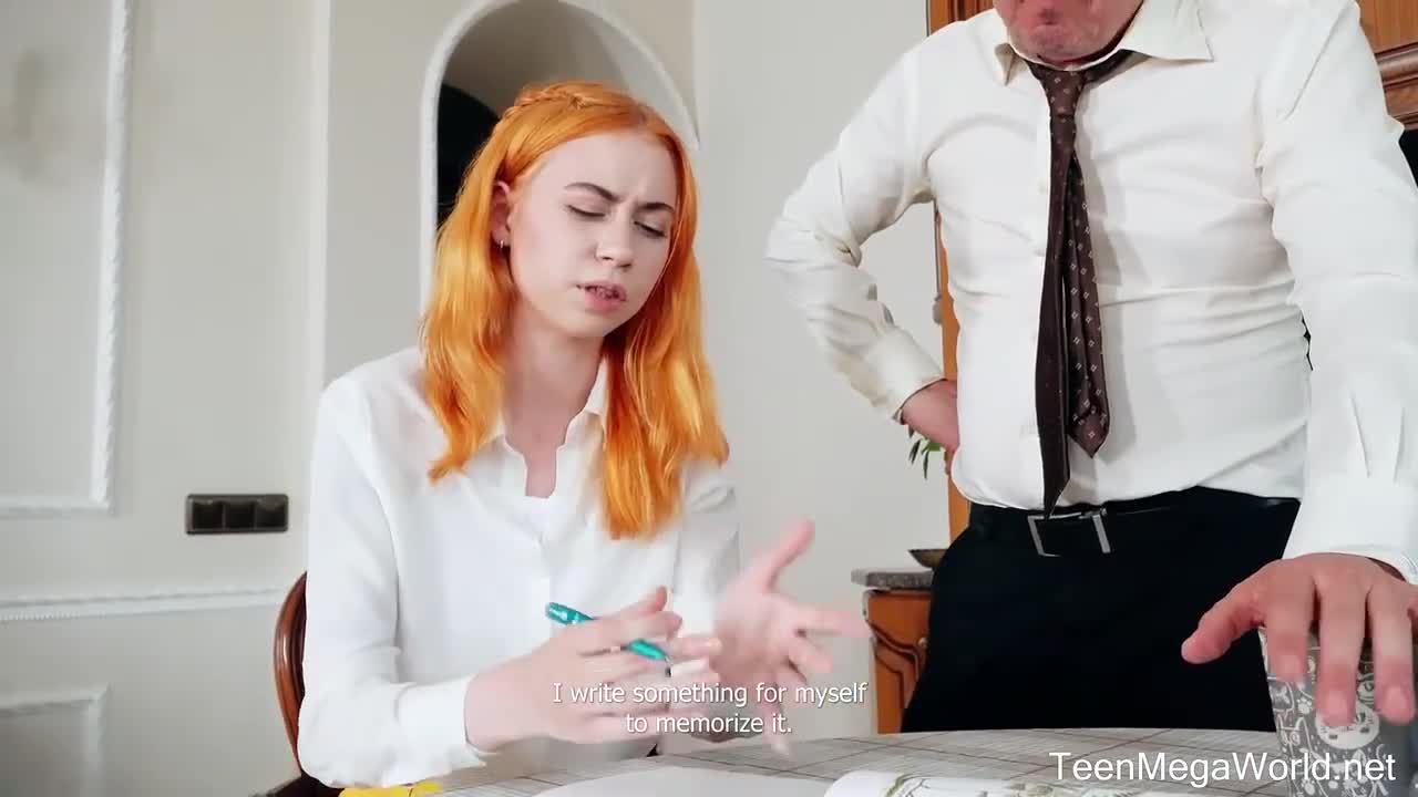 An old fat teacher fucked a nice-looking redhead hottie Lagoon Blaze