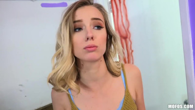 Astonishing skinny blonde Haley Reed jumps on a long penis