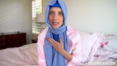 Lusty babe in a light blue hijab Izzy Lush is getting fucked