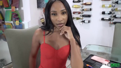 Beautiful black babe Olivia Jayy is getting pleasure from awesome sex