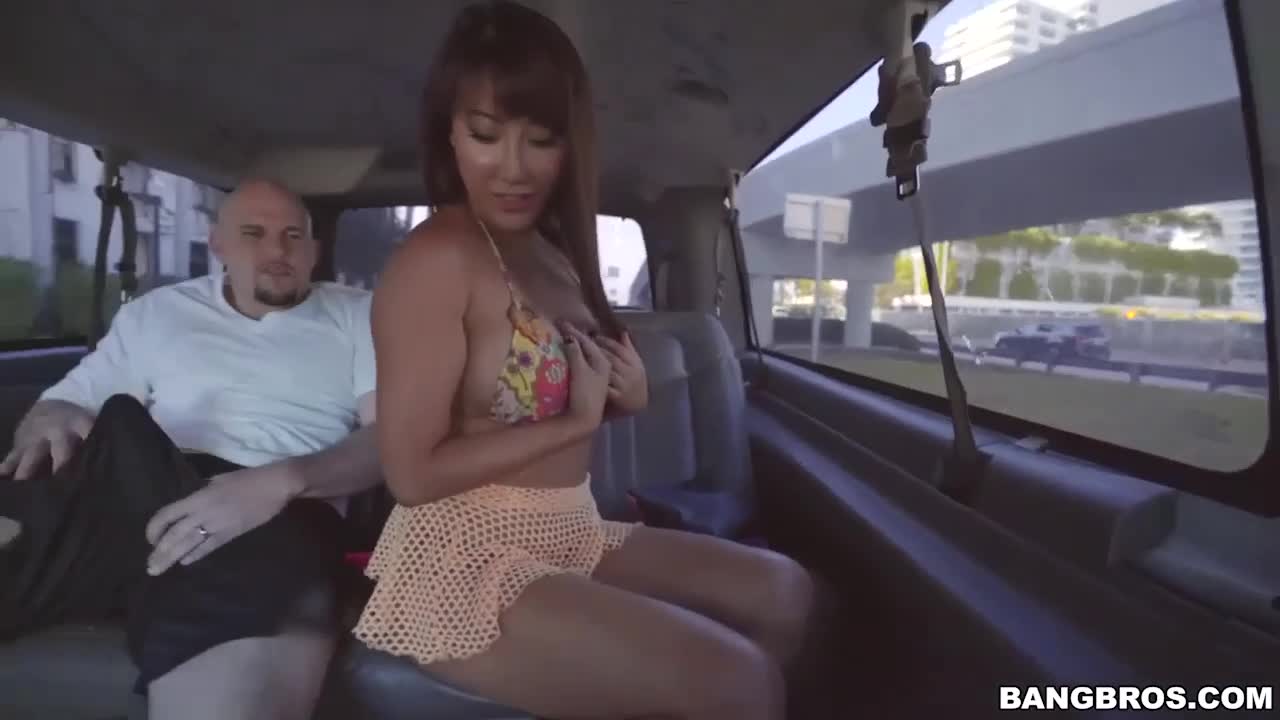 Adorable busty Asian Tiffany Rain and her new fucker