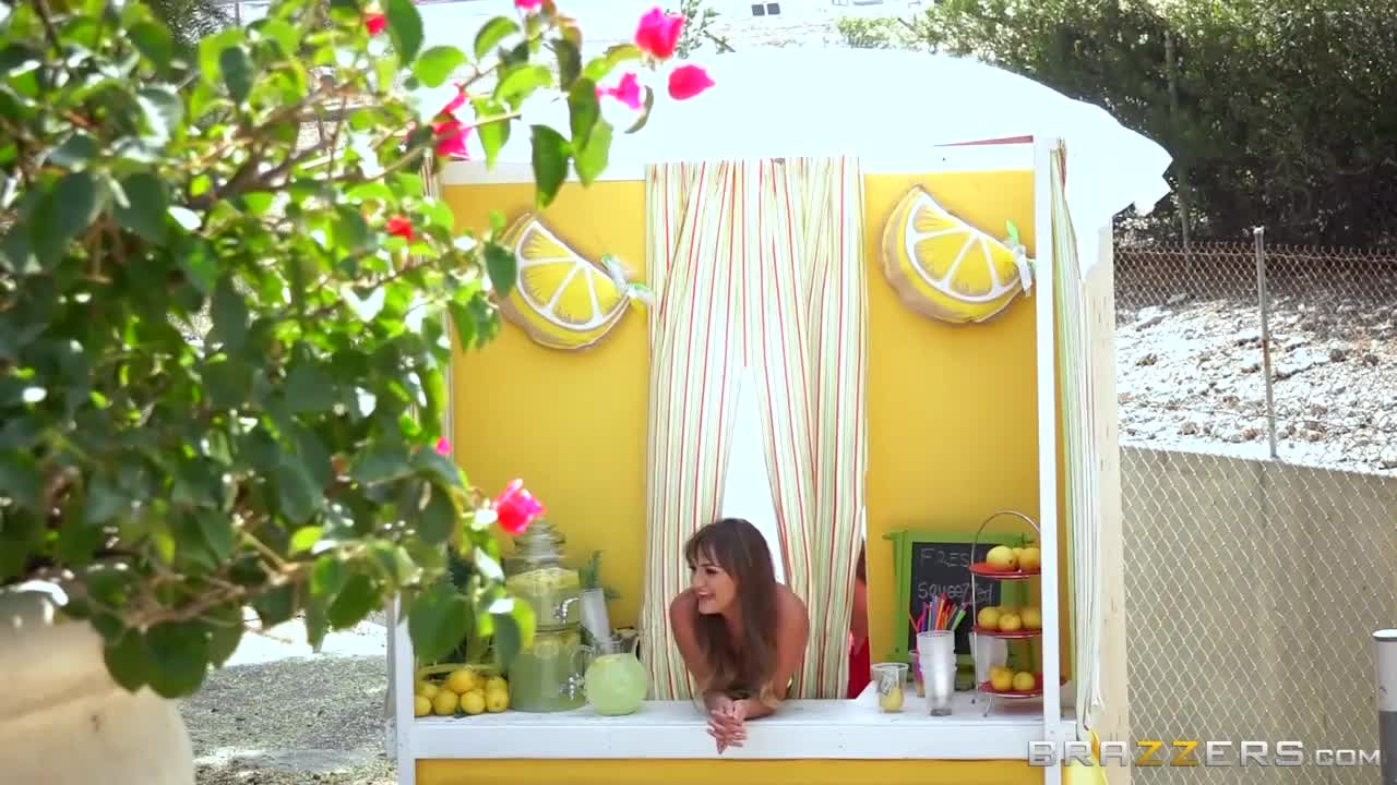 Pretty sweet sex doll Charlotte Cross gets fucked by the lemonade stand