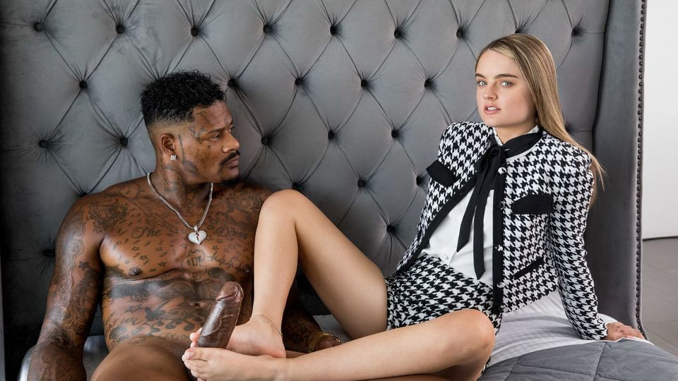 Sensual white model Lexie Fux is getting pleasure from a big black cock