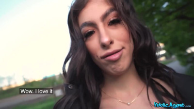 Beauty brunette Alicia Trece is enjoying hardcore outdoor fuck