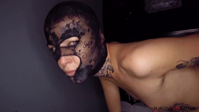 Tattooed masked fuck doll screwed in the cowgirl pose by big cock